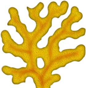 Golden Yellow Marine Ecosystem Coral Branch Clipart Illustration