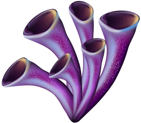 Mystical Purple Marine Organism Stylized Coral Clipart Illustration