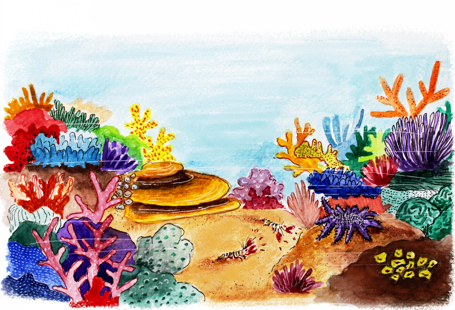 Underwater Wonderland: A Colorful Coral Reef Ecosystem Clipart Illustration