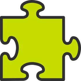 Bright Lime Green Puzzle Piece Clipart - Simple Geometric Jigsaw Design