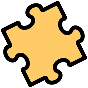 Bright Yellow Puzzle Piece Clipart - Simple Interlocking Graphic Design Element