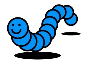 Cheerful Blue Wiggly Worm Clipart Illustration with Playful Smile