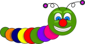 Cheerful Colorful Cartoon Caterpillar Clipart with Playful Design and Bright Segments