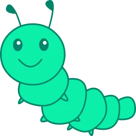 Cheerful Green Caterpillar Clipart Illustration for Kids' Design Projects