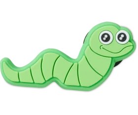 Cheerful Green Worm Clipart Illustration with Adorable Cartoon Expression