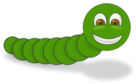 Cheerful Green Worm Clipart with Adorable Smiley Face and Segmented Body