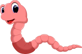 Cheerful Pink Cartoon Worm Clipart Illustration for Kids' Designs