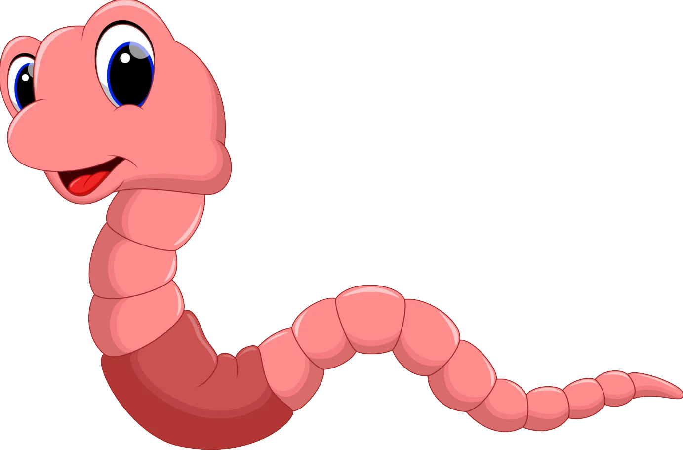 Cheerful Pink Cartoon Worm Clipart Illustration for Kids' Designs