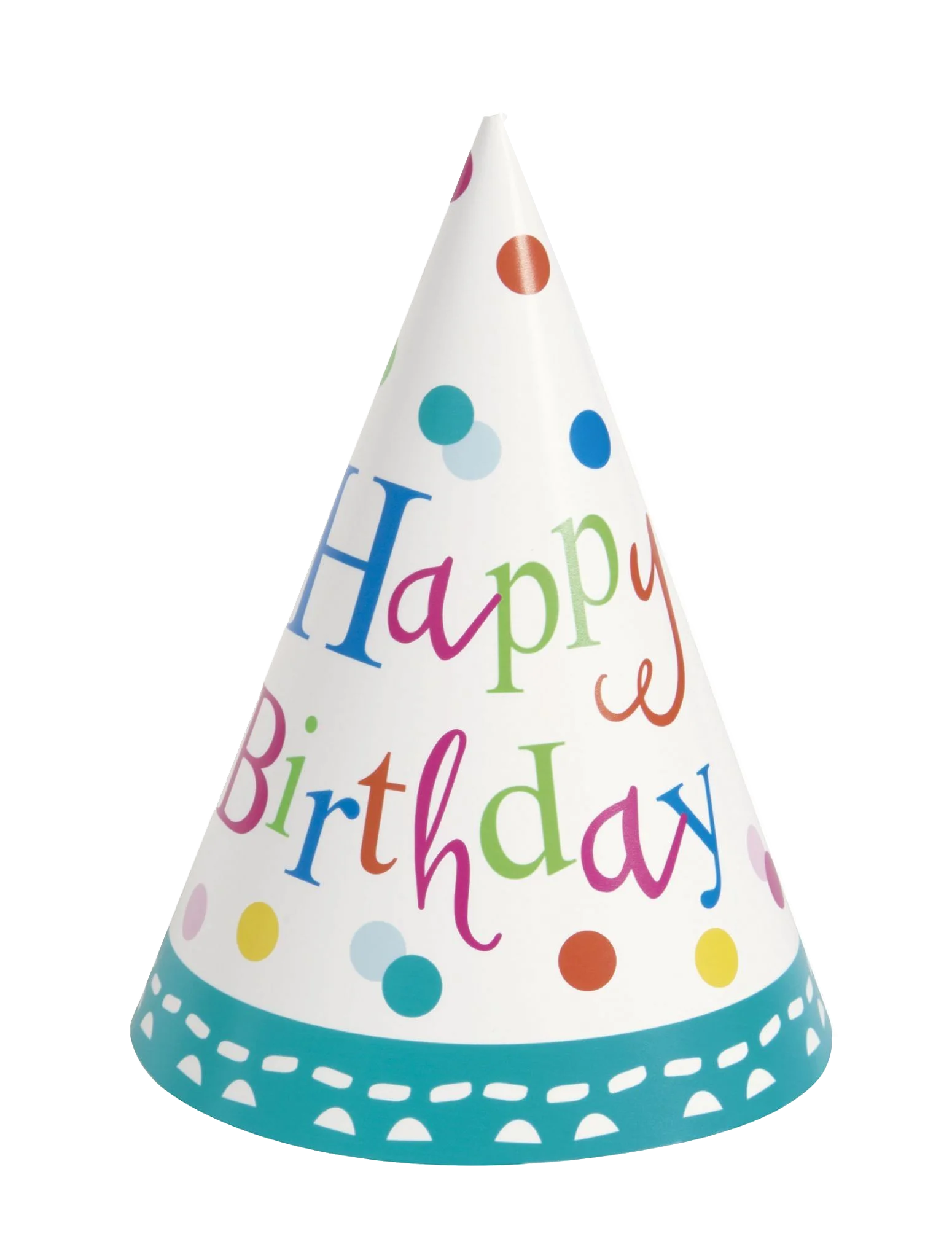 Cheerful Polka Dot Happy Birthday Party Hat Clipart Design