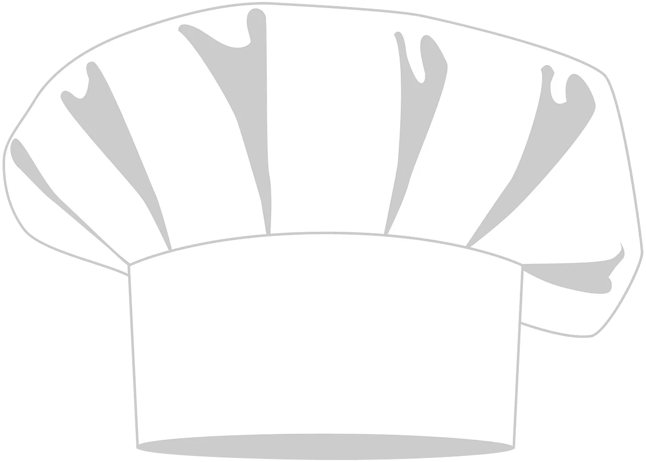Classic Chef Hat Clipart: Iconic Culinary Professional Headwear Illustration