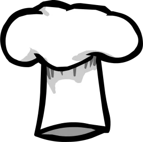 Classic Chef Hat Clipart: Stylized Professional Kitchen Headwear Illustration
