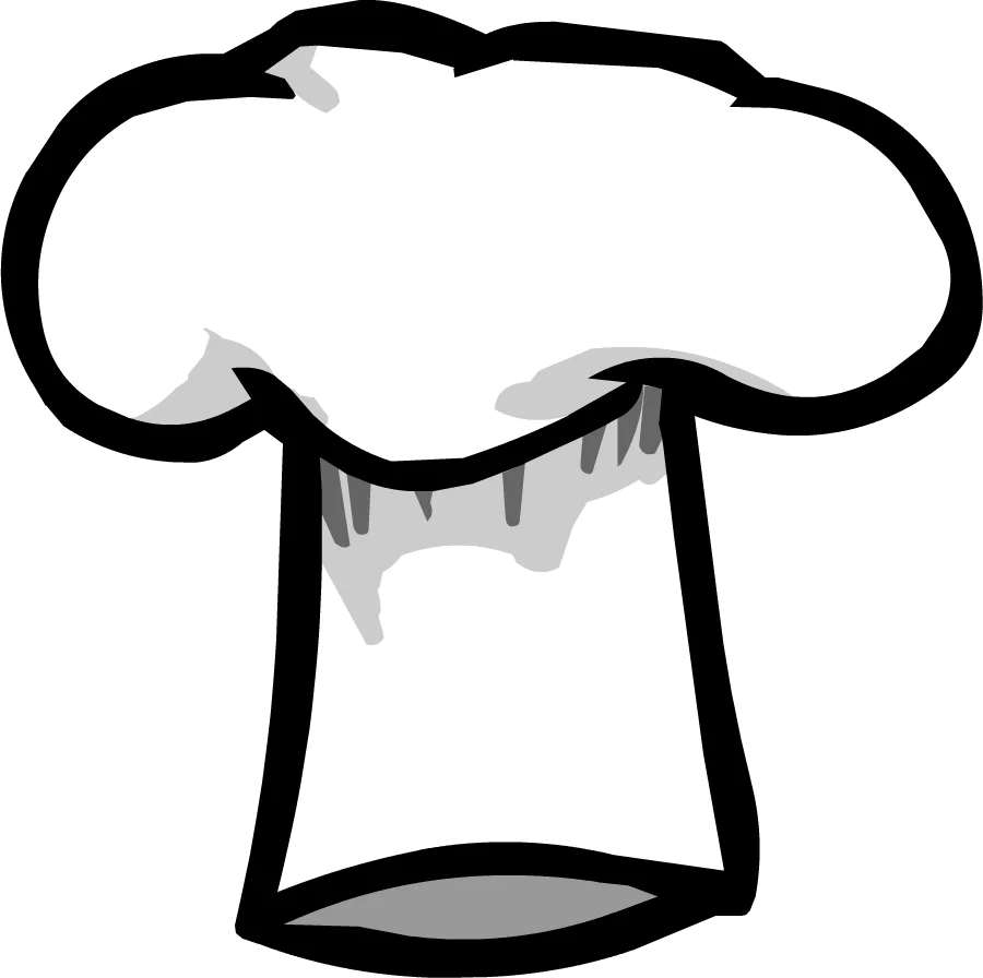 Classic Chef Hat Clipart: Stylized Professional Kitchen Headwear Illustration