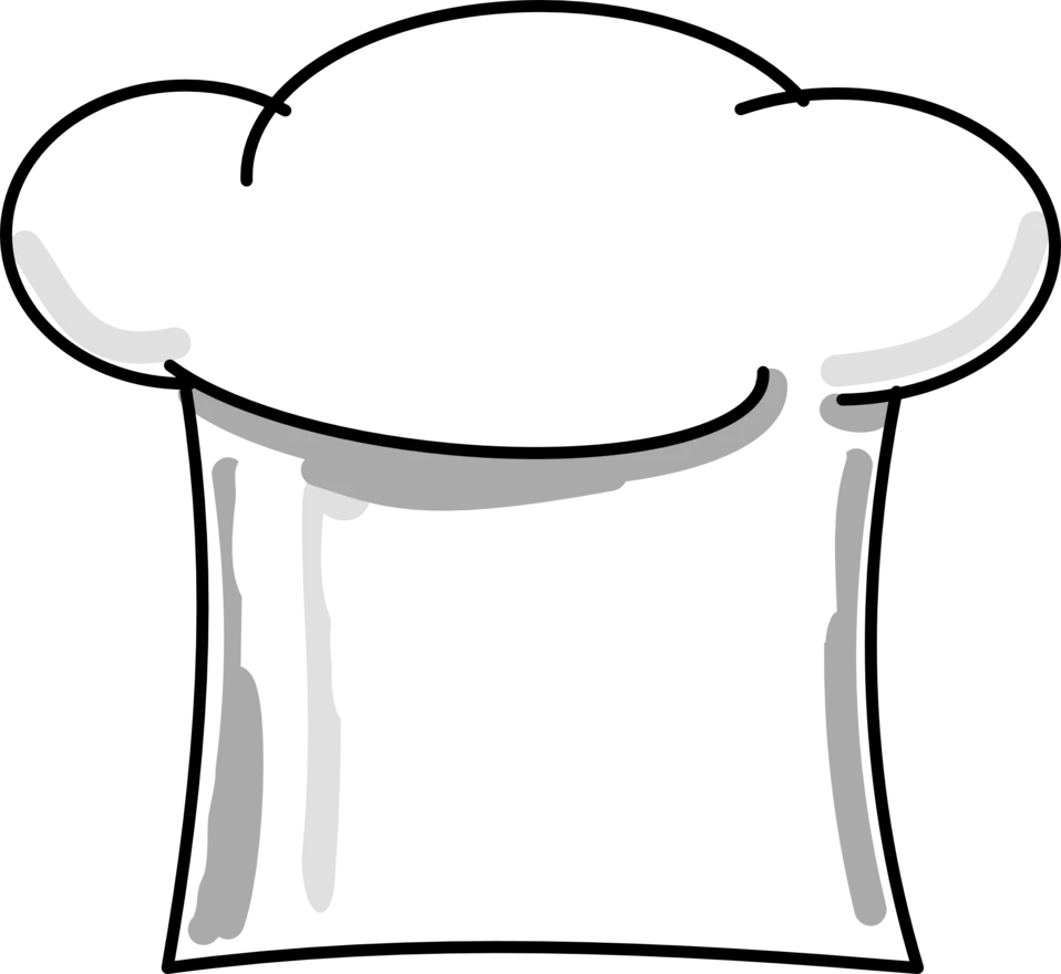Classic White Chef Hat Clipart: Culinary Expertise Symbol in Simple Illustration