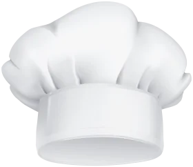 Classic White Professional Chef Hat Clipart - Culinary Headwear Graphic Design