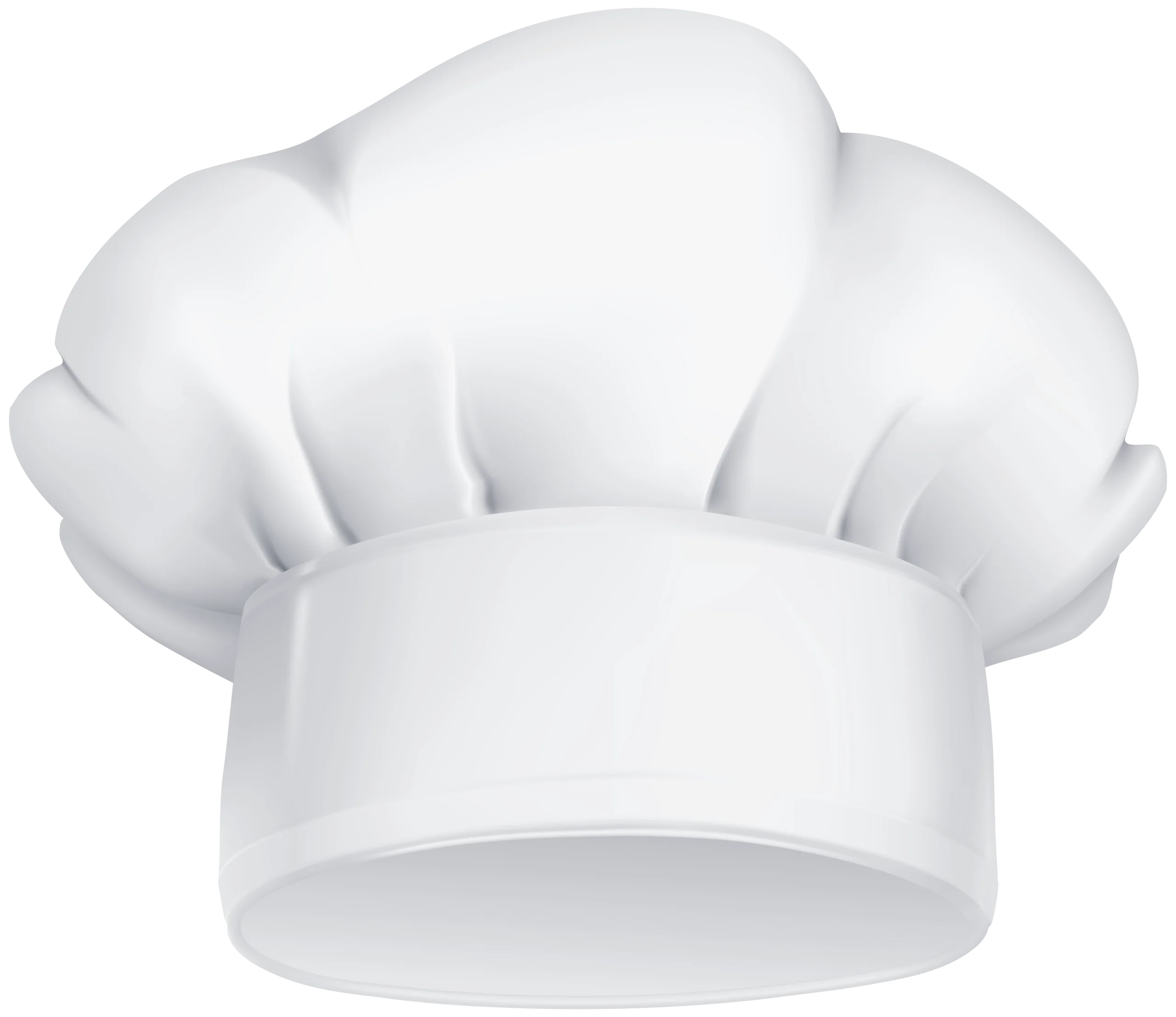 Classic White Professional Chef Hat Clipart - Culinary Headwear Graphic Design