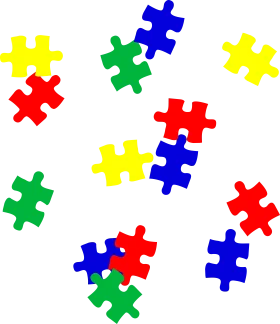 Colorful Interlocking Puzzle Pieces Clipart - A Playful Geometric Arrangement