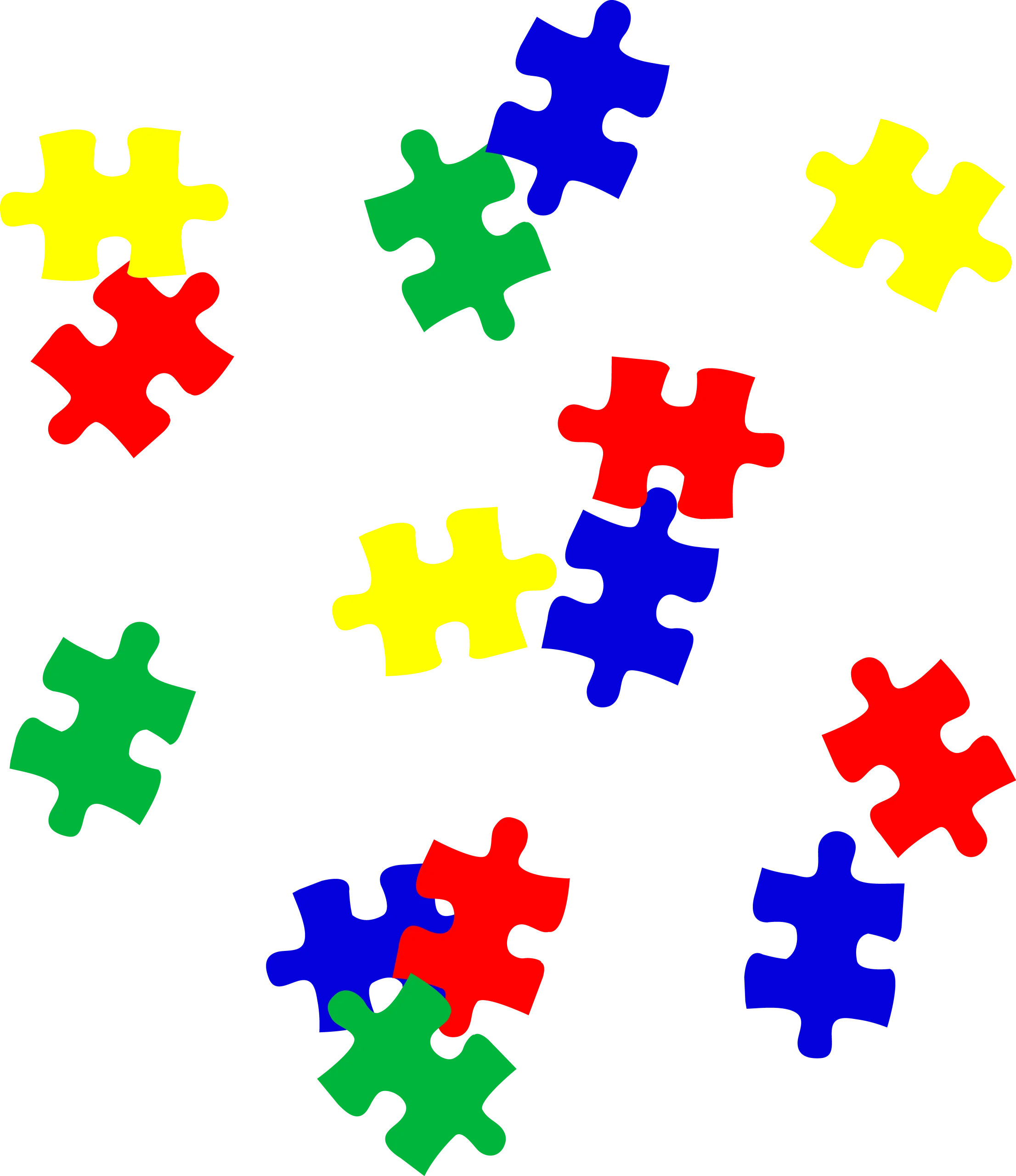 Colorful Interlocking Puzzle Pieces Clipart - A Playful Geometric Arrangement