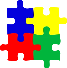 Colorful Interlocking Puzzle Pieces Clipart Symbolizing Unity and Collaboration