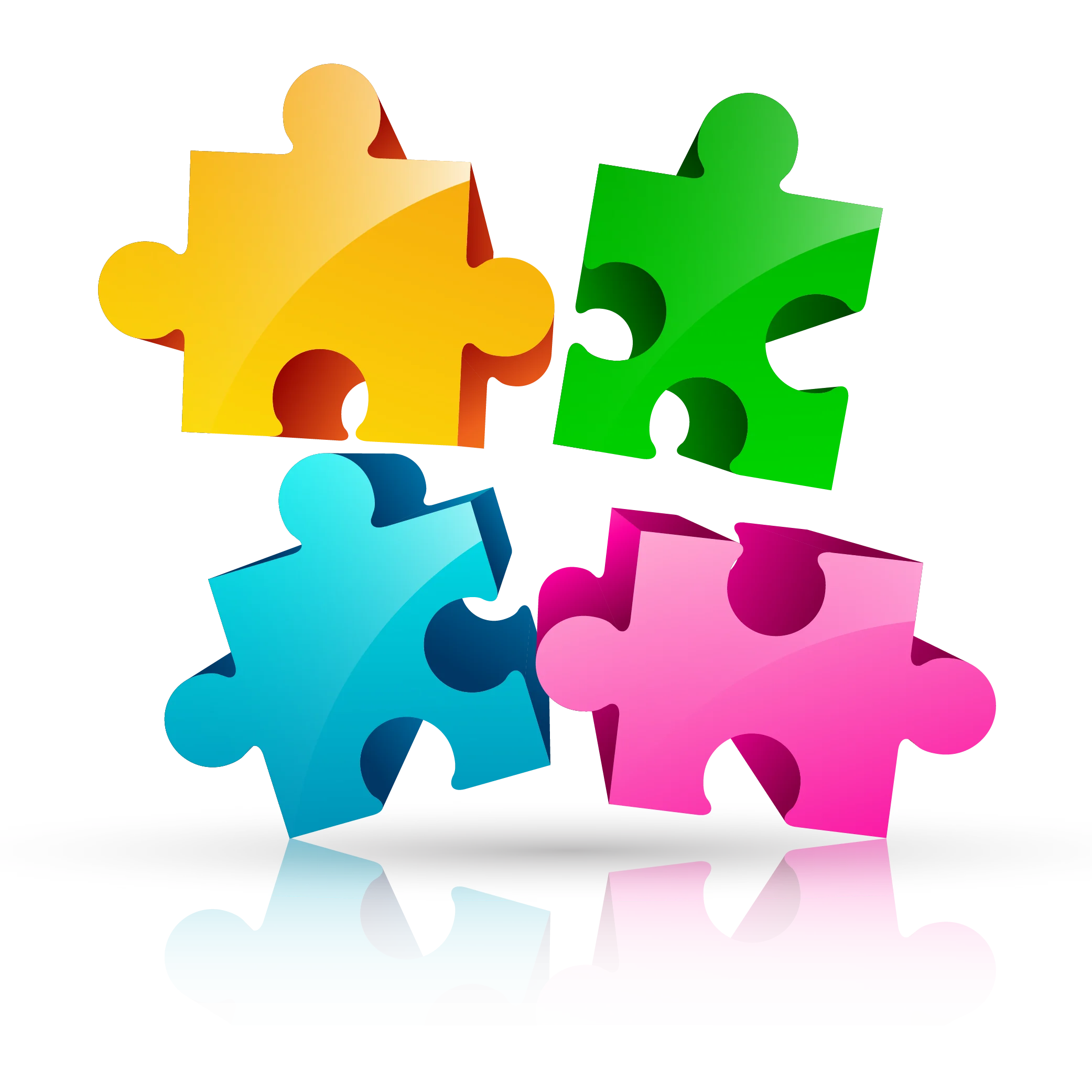 Colorful Interlocking Puzzle Pieces Clipart Symbolizing Unity and Collaboration
