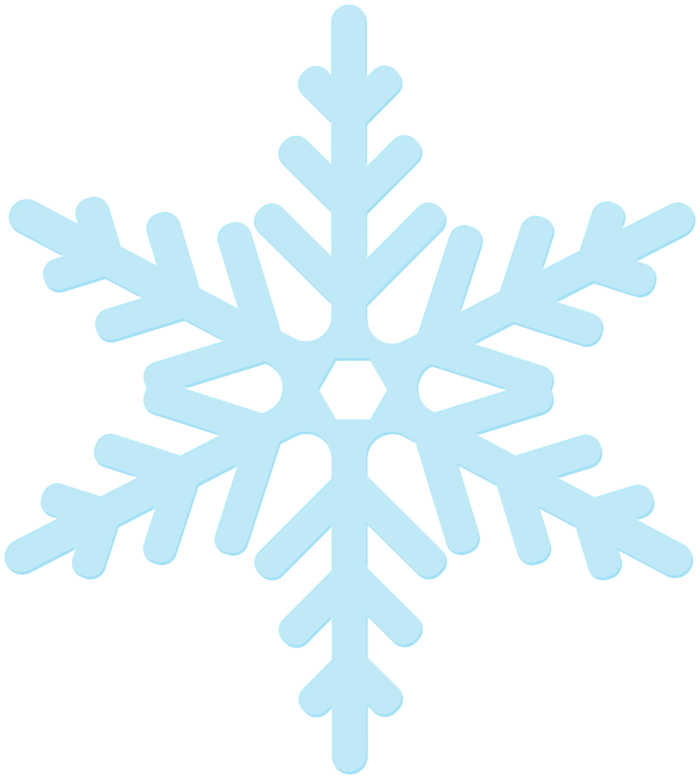 Delicate Crystalline Winter Snowflake Clipart with Soft Blue Geometric Symmetry