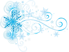 Delicate Frost Symphony: Winter Snowflake Swirls Elegant Decorative Clipart Design