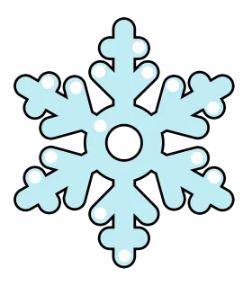 Delicate Pale Blue Winter Snowflake Crystalline Geometric Clipart Design