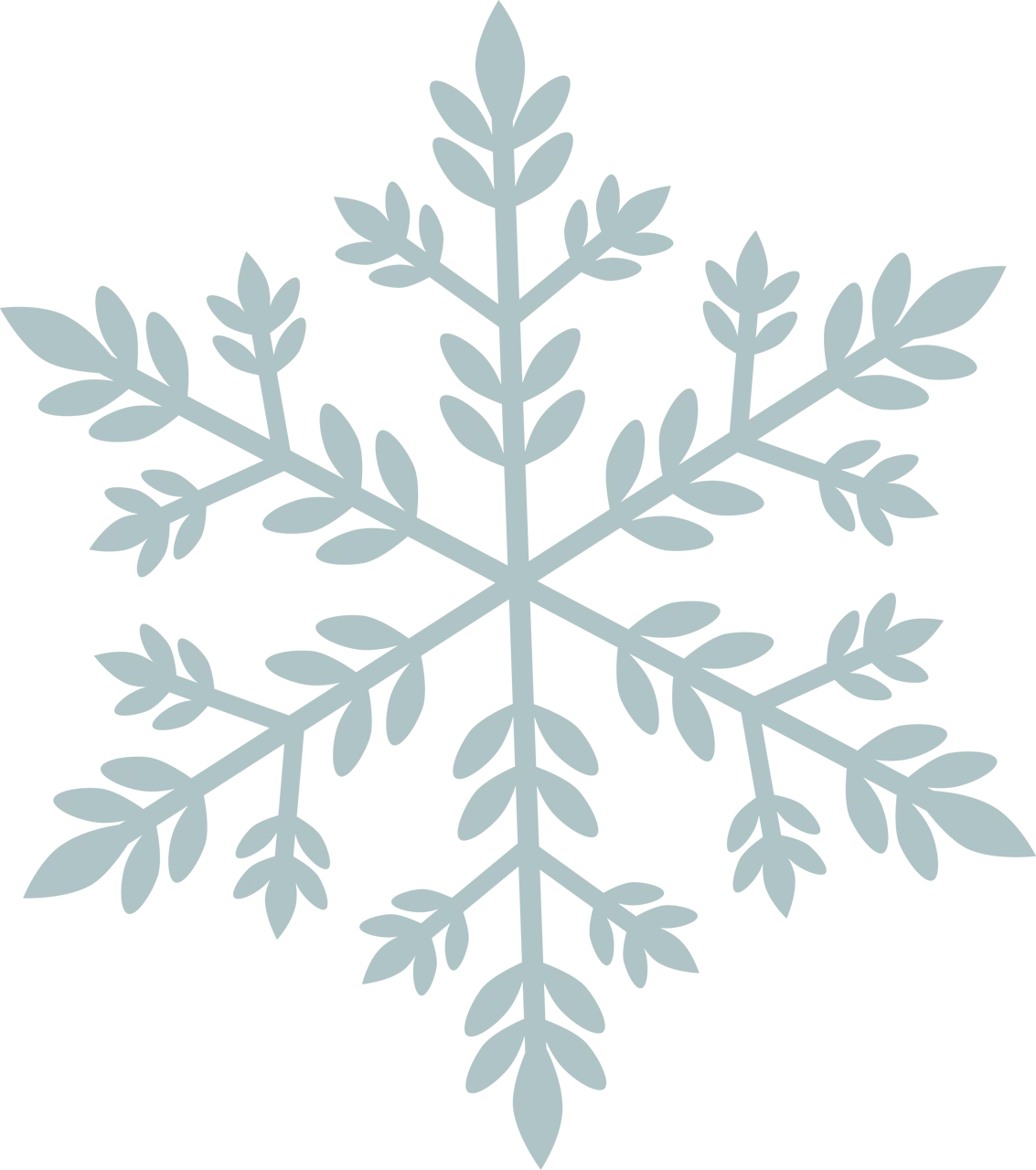 Delicate Winter Frost Snowflake Clipart - Elegant Symmetrical Crystal Design