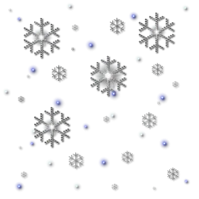 Delicate Winter Wonderland Snowflake Clipart: Frosty Crystal Patterns Floating Softly