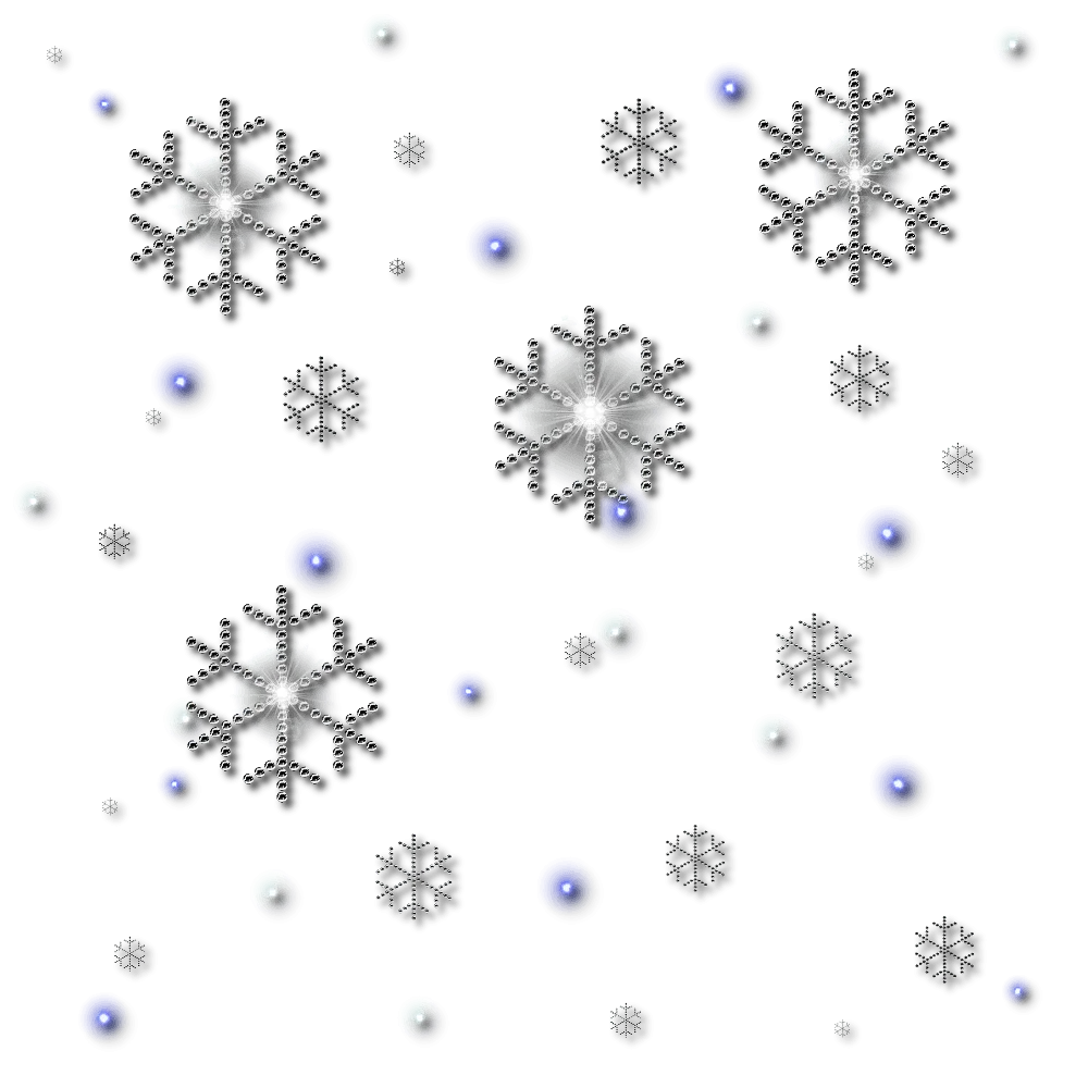 Delicate Winter Wonderland Snowflake Clipart: Frosty Crystal Patterns Floating Softly