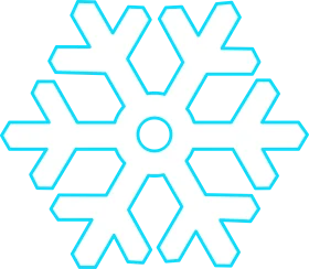 Elegant Azure Geometric Snowflake Clipart Design for Winter Artworks