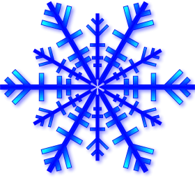 Elegant Blue Geometric Snowflake Clipart Design with Radial Symmetry