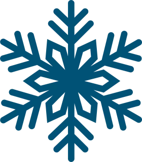 Elegant Blue Geometric Snowflake Clipart - Winter Symmetry Design