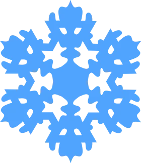 Elegant Blue Snowflake Clipart: Intricate Winter Crystalline Design with Symmetrical Patterns