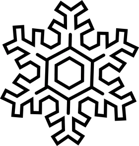 Elegant Geometric Snowflake Clipart: Intricate Symmetrical Winter Design