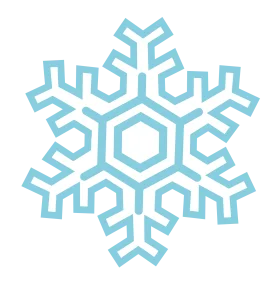 Elegant Geometric Snowflake Clipart with Symmetrical Winter Design