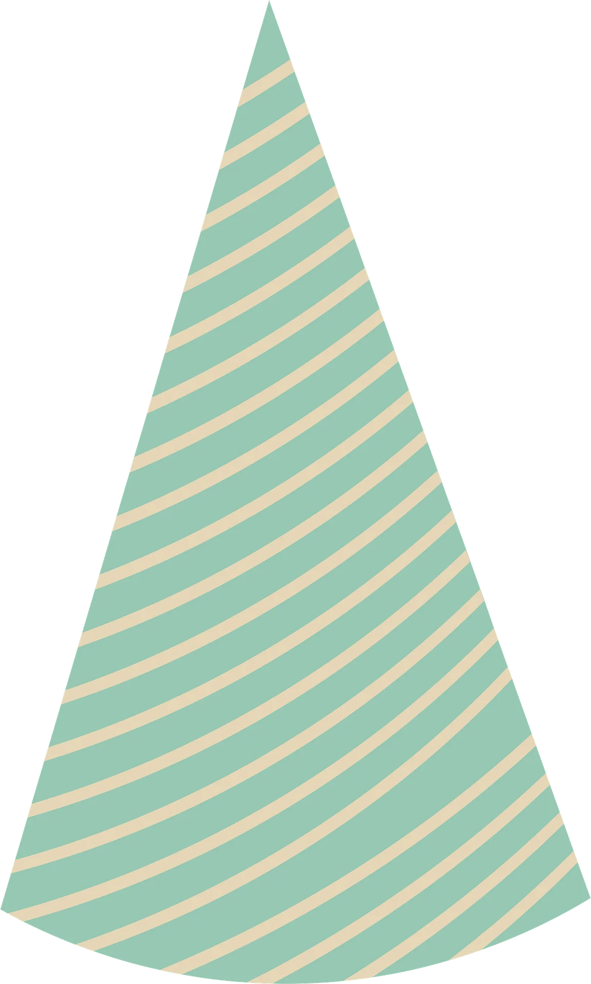 Elegant Mint Green and Cream Striped Birthday Party Clipart Hat Design