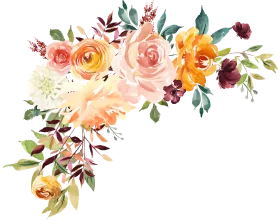 Elegant Watercolor Floral Arrangement Clipart with Soft Pastel Blooming Roses and Leaves