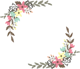 Elegant Watercolor Floral Frame Clipart with Soft Pastel Botanical Accents