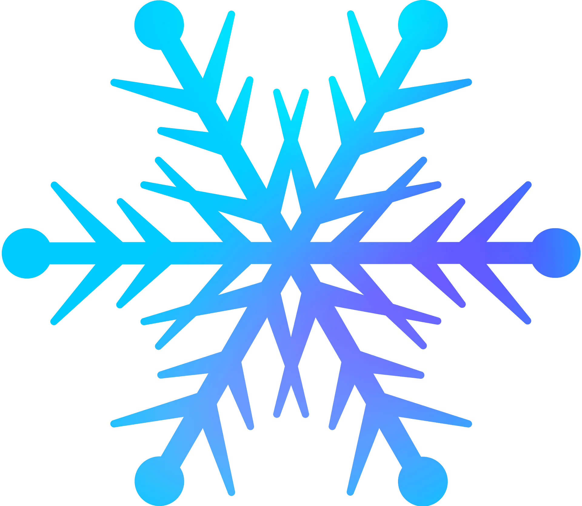 Elegant Winter Wonderland Crystalline Snowflake Clipart Design