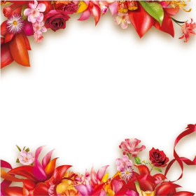 Enchanting Floral Border Clipart with Radiant Blooms and Delicate Petals
