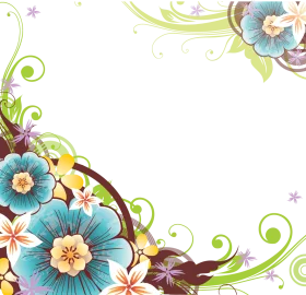 Enchanting Floral Watercolor Clipart with Delicate Swirling Green Vines and Pastel Blossoms
