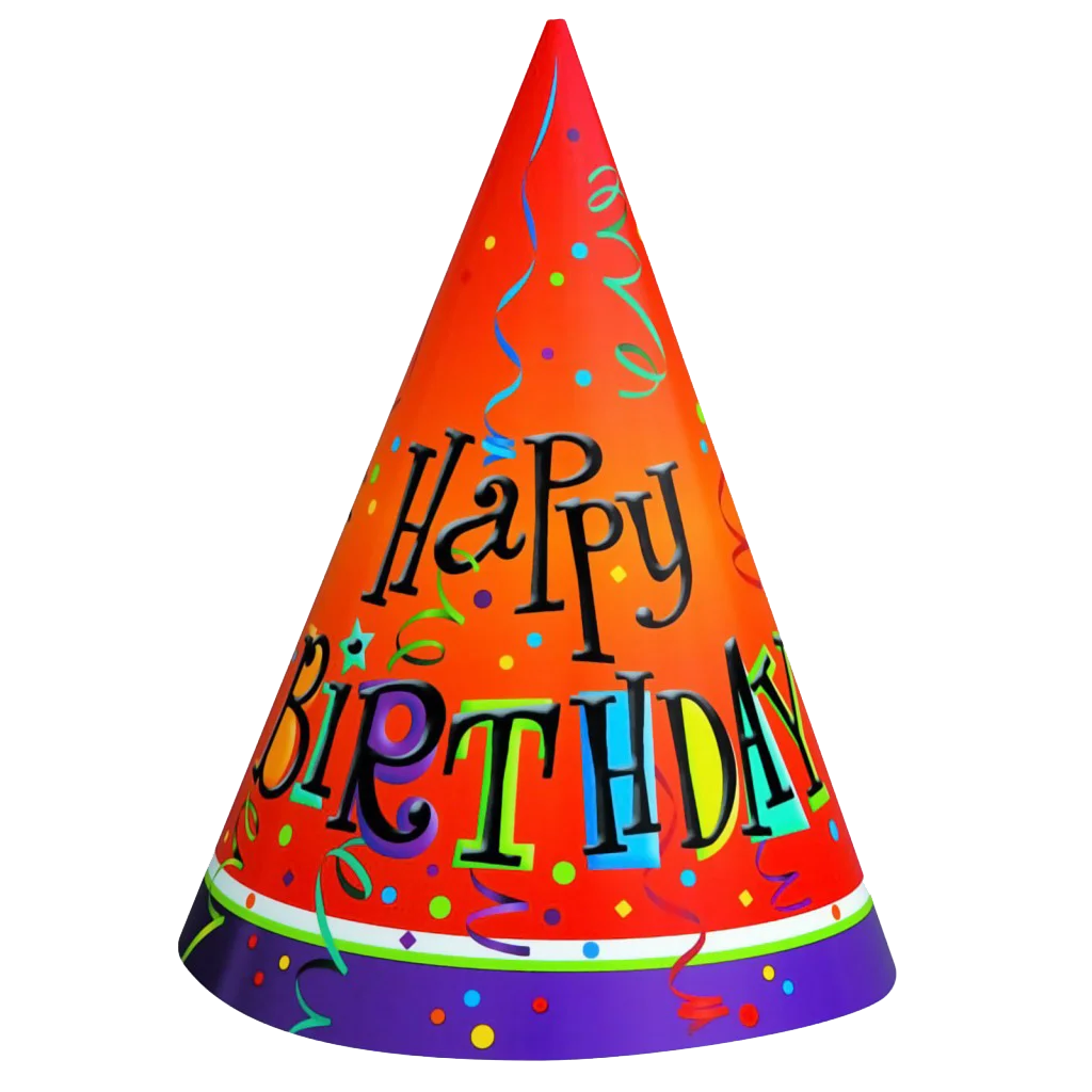 Festive Colorful Birthday Party Hat Clipart - Celebration Design Element