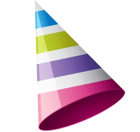Festive Gradient Party Hat Clipart - Celebration Color Spectrum Design