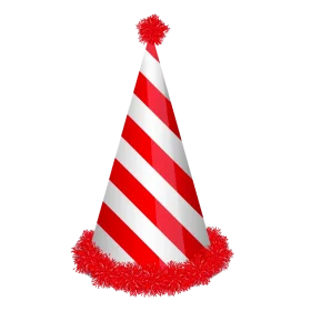 Festive Red and White Striped Birthday Party Celebration Clipart Design