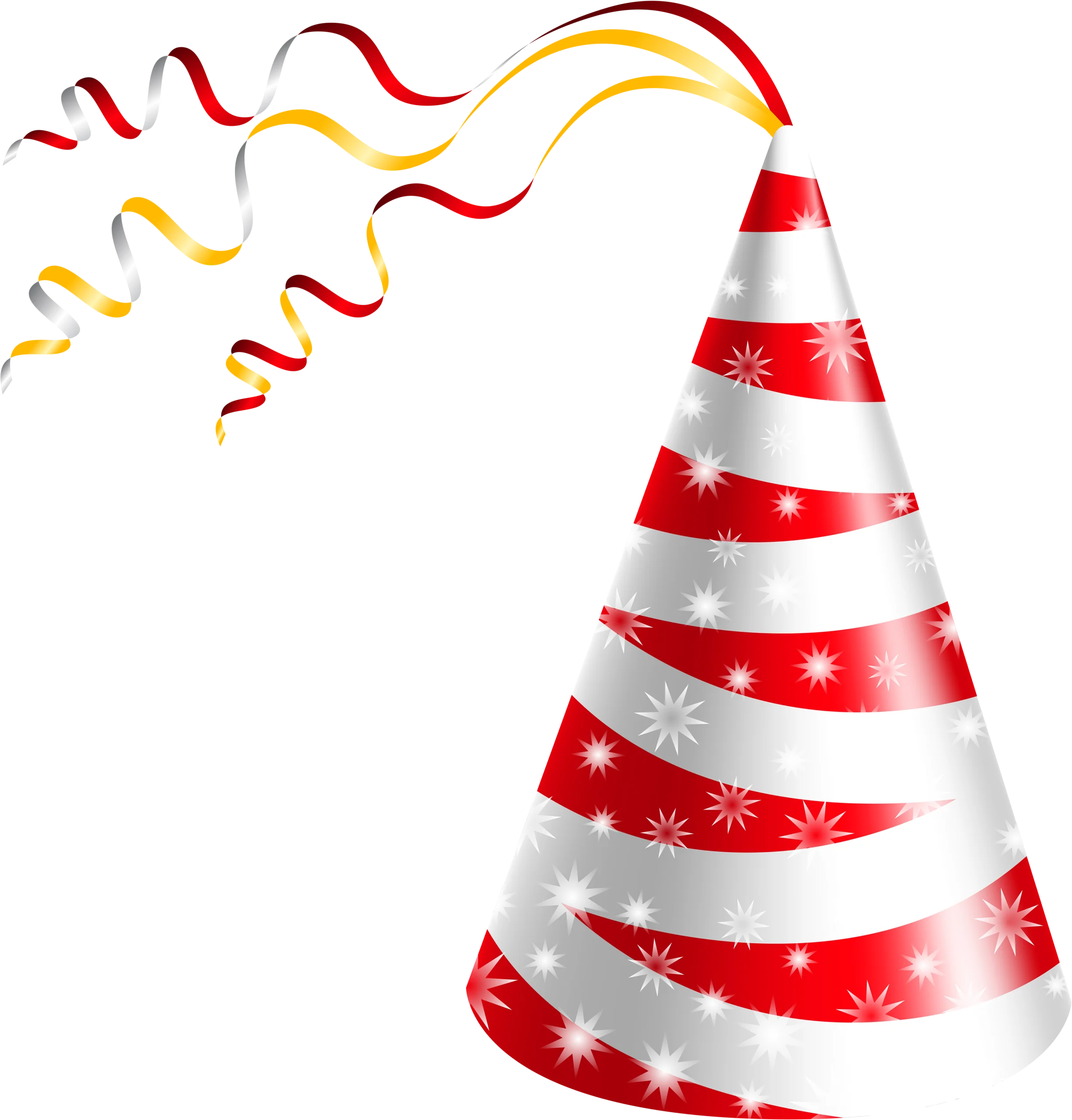 Festive Red and White Striped Birthday Party Celebration Clipart Design