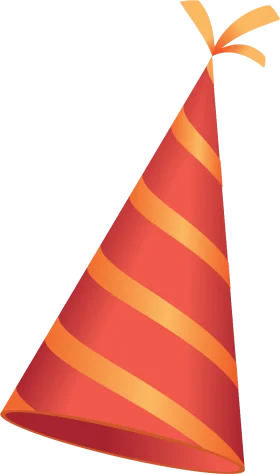 Festive Striped Celebration Party Hat Clipart with Ribbon Accent