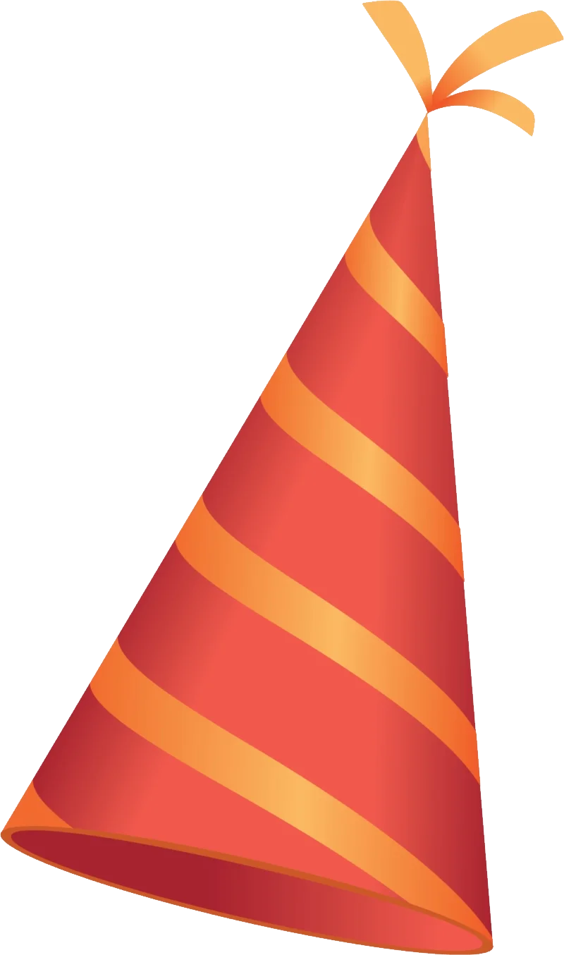 Festive Striped Celebration Party Hat Clipart with Ribbon Accent