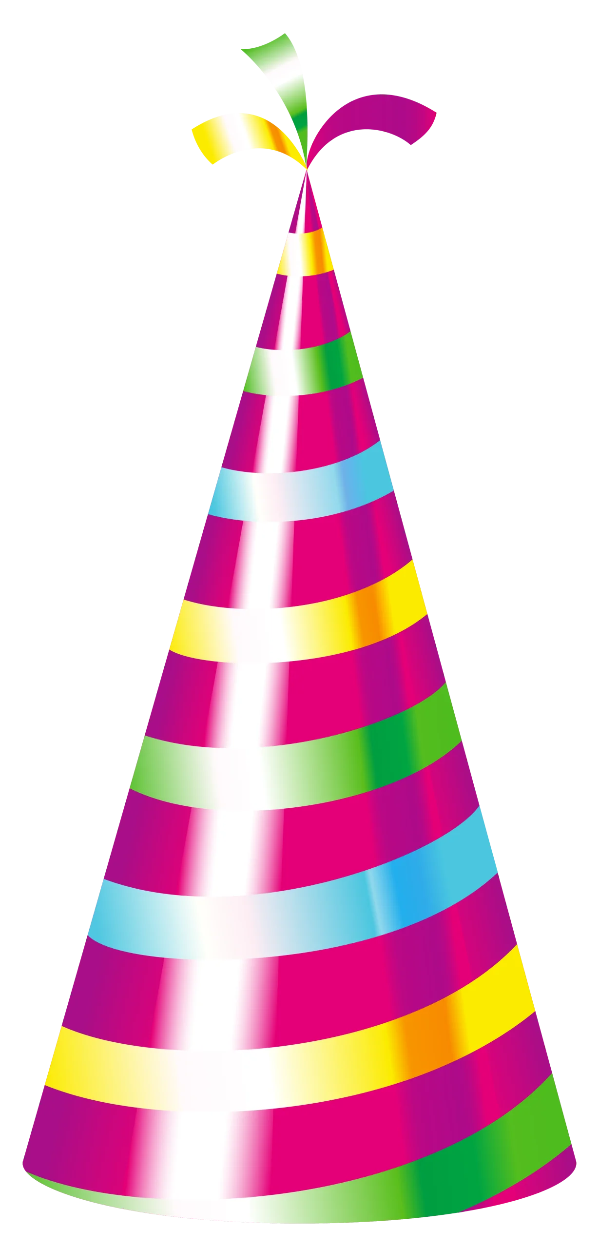 Festive Striped Party Hat Clipart with Playful Color Palette and Whimsical Design