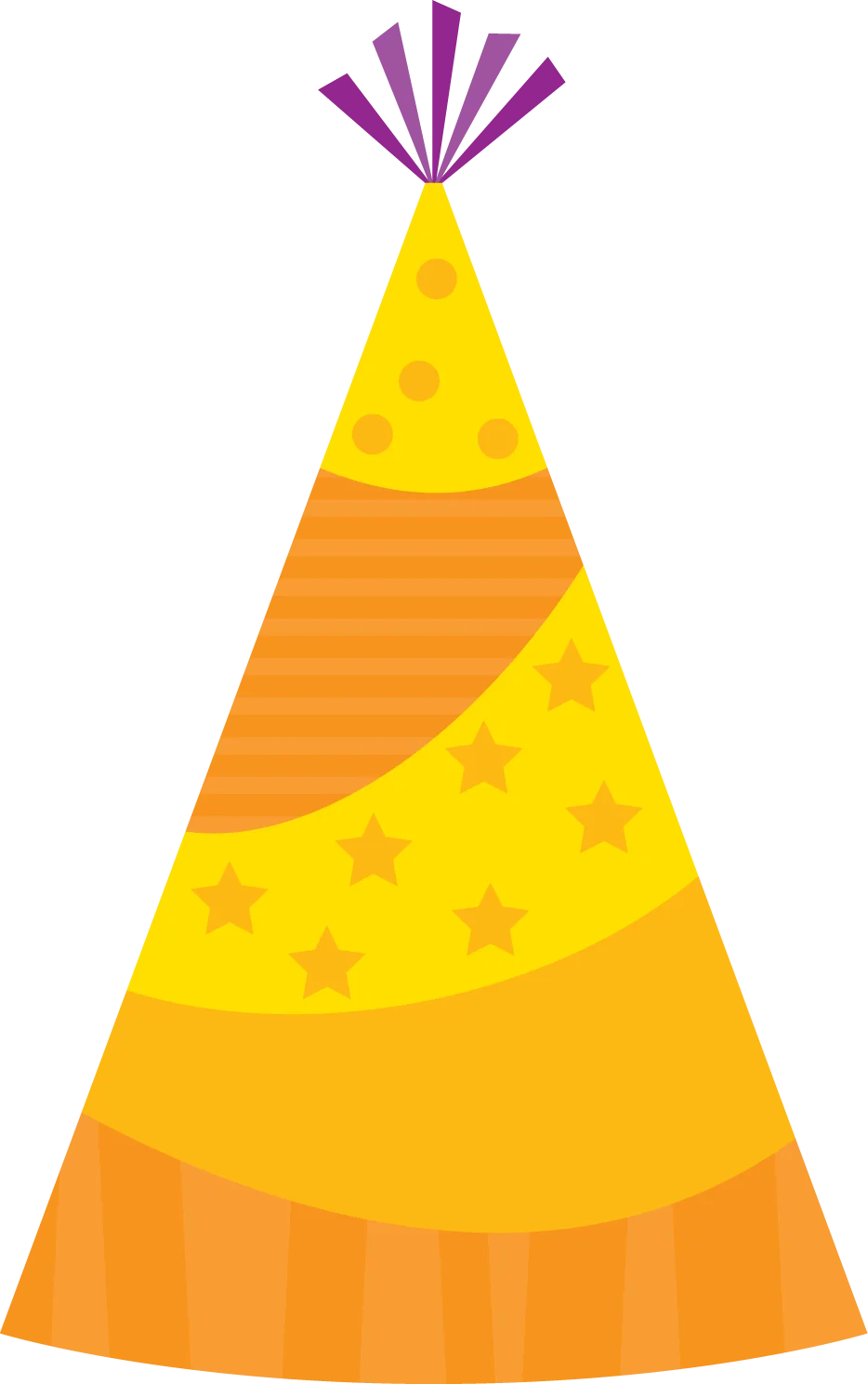 Festive Yellow and Orange Birthday Party Hat Clipart Design