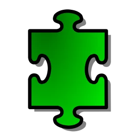 Green Puzzle Piece Clipart: Interlocking Symbol of Connectivity and Problem-Solving